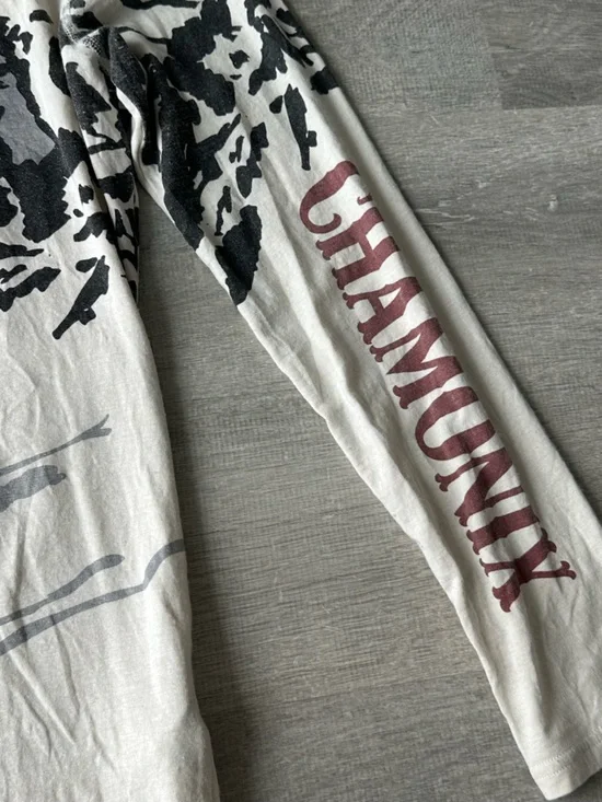 Vintage Neve Ski girl Graphic Quarter-Zip Pullover Silk & Wool Blend - Picture 3 of 9